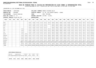 DIRECCION REGIONAL SECTORIAL DE EDUCACION - TACNA                                                                                                                                                               Página:      169
Ruc :20325722941
                                          HOJA DE TRABAJO PARA EL CALCULO DE PREPARACION DE CLASE SOBRE LA REMUNERACION TOTAL
                                                          CALCULO REALIZADO AL 30 %; Y AJUSTES DEL 16% A LOS D.U.090-1996, D.U.073-1997, D.U.011-1999

LIQUIDACION AL 31 DE DICIEMBRE DEL 2011

CODIGO MODULAR          : 1000443800                                         APELLIDOS Y NOMBRES: MAMANI GUTIERREZ DELIA
NUMERO DE DNI           : 00443800                                           CENTRO DE TRABAJO      : IE. DR. LUIS ALBERTO SANCHEZ - VIÐANI
TIPO SERVIDOR           : Docente Nombrado                                   CARGO                  : PROF. POR HORA
NIVEL MAG. ACTUAL: II - 24                                                   PERIODO A ANALIZAR : 02/1991 - 12/2011
EXPEDIEN. PROCESO: Proceso N§ 2241                                           OBSERVACIONES          :

   Meses     1991       1992       1993         1994     1995      1996       1997      1998     1999     2000     2001     2002     2003     2004     2005     2006     2007     2008     2009     2010      2011        Total



Enero                                                              134.24      179.09   231.12   231.12   291.47   291.47   306.45   306.45   338.99   373.49   403.49   425.77   425.77   425.77   425.77     425.77     5,216.23

Febrero                                                            134.24      179.09   231.12   231.12   291.47   291.47   306.45   306.45   338.99   373.49   403.49   425.77   425.77   425.77   425.77     425.77     5,216.23

Marzo                                                              134.24      179.09   231.12   231.12   291.47            306.45   306.45   338.99   373.49   403.49   425.77   425.77   425.77   425.77     425.77     4,924.76

Abril                                                              134.24      179.09   231.12   291.47   291.47            306.45   306.45   338.99   373.49   403.49   425.77   425.77   425.77   425.77     425.77     4,985.11

Mayo                                             97.64             134.24      179.09   231.12   291.47   291.47   291.47   306.45   338.99   359.99   394.49   415.04   425.77   425.77   425.77   425.77     425.77     5,460.31

Junio                                            97.64             134.24      179.09   231.12   291.47   291.47   291.47   306.45   338.99   359.99   394.49   415.04   425.77   425.77   425.77   425.77     425.77     5,460.31

Julio                                            97.64             134.24      179.09   231.12   291.47   291.47   291.47   306.45   338.99   359.99   394.49   415.04   425.77   425.77   425.77   425.77     425.77     5,460.31

Agosto                                           97.64    134.24    134.24     231.12   231.12   291.47   291.47   291.47   306.45   338.99   373.49   403.49   415.04   425.77   425.77   425.77   425.77     425.77     5,669.08

Setiembre                                        97.64    134.24    134.24     231.12   231.12   291.47   291.47   306.45   306.45   338.99   373.49   403.49   425.77   425.77   425.77   425.77   425.77     425.77     5,694.79

Octubre                                         134.24    134.24    134.24     231.12   231.12   291.47   291.47   306.45   306.45   338.99   373.49   403.49   425.77   425.77   425.77   425.77   425.77     425.77     5,731.39

Noviembre                                       134.24    134.24    179.09     231.12   231.12   291.47   291.47   306.45   306.45   338.99   373.49   403.49   425.77   425.77   425.77   425.77   425.77     425.77     5,776.24

Diciembre                                       134.24    134.24    179.09     231.12   231.12   291.47   291.47   306.45   306.45   338.99   373.49   403.49   425.77   425.77   425.77   425.77   425.77     425.77     5,776.24

Usuario                                         890.92   671.20 1,700.58 2,409.23 2,773.44 3,316.59 3,497.64 2,974.62 3,677.40 3,937.72 4,303.38 4,694.88 4,977.20 5,109.24 5,109.24 5,109.24 5,109.24       5,109.24 65,371.00

Essalud                                          80.18     60.41    153.05     216.83   249.61   298.49   314.79   267.72   330.97   330.97   330.97   330.97   330.97   330.97   330.97   330.97   330.97     330.97     4,974.52

TOTAL                                           971.10   731.61 1,853.63 2,626.06 3,023.05 3,615.08 3,812.43 3,242.34 4,008.37 4,268.69 4,634.35 5,025.85 5,308.17 5,440.21 5,440.21 5,440.21 5,440.21       5,440.21 70,345.52




            COSTO MENSUAL PERIODO 2012

            Prepa. de          Ajuste del 16%            Importe    Total     Aporte    Costo
            Clase 30% DU.090-96 DU.073-97 DU.011-99      Pagado    Usuario    Essalud   Total



             367.85      24.51      28.43        32.98    28.00    425.77      38.32    464.08
 