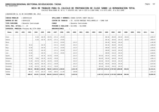 DIRECCION REGIONAL SECTORIAL DE EDUCACION - TACNA                                                                                                                                       Página:      167
Ruc :20325722941
                                 HOJA DE TRABAJO PARA EL CALCULO DE PREPARACION DE CLASE SOBRE LA REMUNERACION TOTAL
                                              CALCULO REALIZADO AL 30 %; Y AJUSTES DEL 16% A LOS D.U.090-1996, D.U.073-1997, D.U.011-1999

LIQUIDACION AL 31 DE DICIEMBRE DEL 2011

CODIGO MODULAR     : 1000443128                                APELLIDOS Y NOMBRES: CHURA CUTIPA JANET DALILA
NUMERO DE DNI      : 00443128                                  CENTRO DE TRABAJO      : IE. 42238 ENRIQUE PAILLARDELLE - CONO SUR
TIPO SERVIDOR      : Docente Contratado                        CARGO                  : Docente Contratado
NIVEL MAG. ACTUAL: I - 24                                      PERIODO A ANALIZAR : 02/1991 - 02/2008
EXPEDIEN. PROCESO: Proceso N§ 5774-3004                        OBSERVACIONES          :

   Meses    1991   1992   1993      1994     1995     1996      1997      1998     1999    2000      2001   2002   2003    2004      2005     2006     2007     2008     2009   2010   2011       Total



Enero                                51.50   102.76   102.76     137.11   176.95                                                     281.46   303.45   324.24   324.24                            1,804.47

Febrero                              51.50   102.76   102.76     137.11   176.95                                                     281.46   303.45   324.24   324.24                            1,804.47

Marzo                                                            137.11   176.95            223.17                                   281.46   303.45   324.24                                     1,446.38

Abril                       36.10            102.76              137.11   176.95            223.17                                   281.46   303.45   324.24                                     1,585.24

Mayo                        51.50            102.76              137.11   176.95            223.17                                   296.85   314.23   324.24                                     1,626.81

Junio                       51.50            102.76              137.11   176.95            223.17                                   296.85   314.23   324.24                                     1,626.81

Julio                       51.50            102.76              137.11   176.95            223.17                                   296.85   314.23   324.24                                     1,626.81

Agosto                      51.50            102.76   102.76     176.95                     223.17                          281.46   303.45   314.23   324.24                                     1,880.52

Setiembre                   51.50    74.60   102.76   102.76     176.95                     223.17                          281.46   303.45   324.24   324.24                                     1,965.13

Octubre                     51.50   102.76   102.76   102.76     176.95                     223.17                          281.46   303.45   324.24   324.24                                     1,993.29

Noviembre                   51.50   102.76   102.76   137.11     176.95                     223.17                          281.46   303.45   324.24   324.24                                     2,027.64

Diciembre                   51.50   102.76   102.76   137.11     176.95                     223.17                          281.46   303.45   324.24   324.24                                     2,027.64

Usuario                   448.10    485.88 1,130.36   788.02 1,844.52 1,238.65            2,231.70                        1,407.30 3,533.64 3,767.68 3,890.88   648.48                        21,415.21

Essalud                     40.33    43.73   101.73    70.92     166.01   111.48            200.85                                                                                                1,641.14

TOTAL                     488.43    529.61 1,232.09   858.94 2,010.53 1,350.13            2,432.55                        1,407.30 3,533.64 3,767.68 3,890.88   648.48                        23,056.35
 