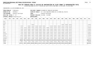 DIRECCION REGIONAL SECTORIAL DE EDUCACION - TACNA                                                                                                                                         Página:       38
Ruc :20325722941
                                 HOJA DE TRABAJO PARA EL CALCULO DE PREPARACION DE CLASE SOBRE LA REMUNERACION TOTAL
                                              CALCULO REALIZADO AL 30 %; Y AJUSTES DEL 16% A LOS D.U.090-1996, D.U.073-1997, D.U.011-1999

LIQUIDACION AL 31 DE DICIEMBRE DEL 2011

CODIGO MODULAR     : 1000794422                                APELLIDOS Y NOMBRES: ALVARADO DE ARANCIVIA ANA MARIA
NUMERO DE DNI      : 00794422                                  CENTRO DE TRABAJO      : IE. 42217 NUESTROS HEROES DE LA GUERRA DEL PACIFIC
TIPO SERVIDOR      : Docente Contratado                        CARGO                  : Docente Contratado
NIVEL MAG. ACTUAL: I - 24                                      PERIODO A ANALIZAR : 02/1991 - 02/2008
EXPEDIEN. PROCESO: Proceso N§ 1575                             OBSERVACIONES          :

   Meses    1991   1992   1993     1994      1995     1996      1997      1998     1999     2000     2001     2002     2003     2004     2005     2006     2007     2008   2009   2010   2011       Total



Enero

Febrero

Marzo                                                            149.25                                                                  370.94   400.94   423.22                                   1,344.35

Abril                                97.64            100.68     149.25   192.60   218.60   218.60            306.44   306.44   336.44   370.94   400.94   423.22                                   3,121.79

Mayo                                 97.64   134.24   100.68     149.25   192.60   218.60   218.60   218.60   306.44   336.44   357.44   391.94   412.49   423.22                                   3,558.18

Junio                                97.64   134.24   100.68     149.25   192.60   218.60   218.60   218.60   306.44   336.44   357.44   391.94   412.49   423.22                                   3,558.18

Julio                                97.64   134.24   100.68     149.25   192.60   218.60   218.60   218.60   306.44   336.44   357.44   391.94   412.49   423.22                                   3,558.18

Agosto                               97.64   100.68   100.68     192.60   192.60   218.60   218.60   218.60   306.44   336.44   370.94   400.94   412.49   423.22                                   3,590.47

Setiembre                            97.64   100.68   100.68     192.60   192.60   218.60   218.60   306.44   306.44   336.44   370.94   400.94   423.22   423.22                                   3,689.04

Octubre                             134.24   100.68   100.68     192.60   192.60   218.60   218.60   306.44   306.44   336.44   370.94   400.94   423.22   423.22                                   3,725.64

Noviembre                           134.24   100.68   149.25     192.60   192.60   218.60   218.60   306.44   306.44   336.44   370.94   400.94   423.22   423.22                                   3,774.21

Diciembre                           134.24   100.68   149.25     192.60   192.60   218.60   218.60   306.44   306.44   336.44   370.94   400.94   423.22   423.22                                   3,774.21

Usuario                            988.56    906.12 1,003.26 1,709.25 1,733.40 1,967.40 1,967.40 2,100.16 2,757.96 2,997.96 3,263.46 3,922.40 4,144.72 4,232.20                                 33,694.25

Essalud                              88.97    81.55    90.29     153.83   156.01   177.07   177.07   189.01   248.22   248.22   248.22   248.22   248.22   248.22                                   2,685.69

TOTAL                             1,077.53   987.67 1,093.55 1,863.08 1,889.41 2,144.47 2,144.47 2,289.17 3,006.18 3,246.18 3,511.68 4,170.62 4,392.94 4,480.42                                 36,379.94
 