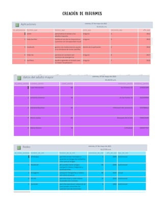 creación de informes
 