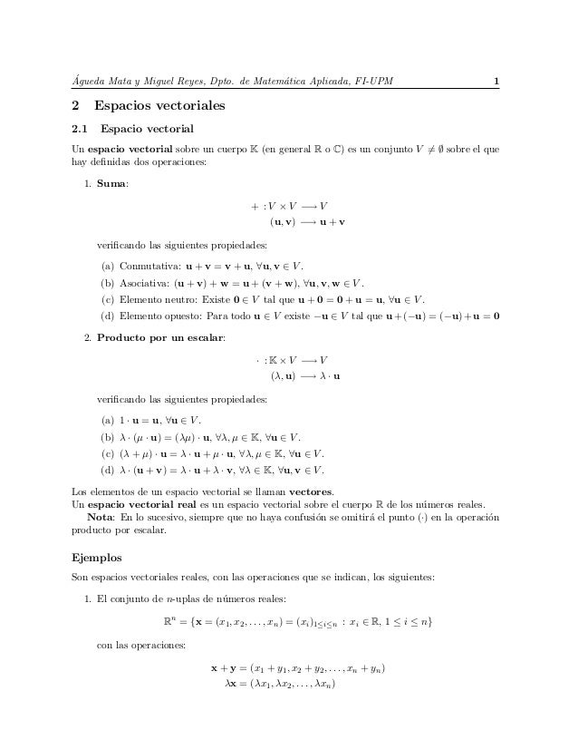 Archivo Con Demostraciones De Espacios Vectoriales