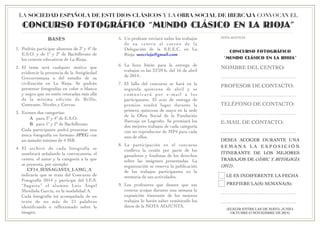 LA SOCIEDAD ESPAÑOLA DE ESTUDIOS CLÁSICOS Y LA OBRA SOCIAL DE IBERCAJA CONVOCAN EL
CONCURSO FOTOGRÁFICO “MUNDO CLÁSICO EN ...