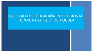 COLEGIO DE EDUCACIÓN PROFESIONAL
TÉCNICA DEL EDO. DE PUEBLA
 