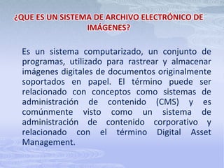 Procesos y tratamientos sobre las imágenes para su gestión, descripción y recuperación.