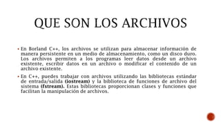Archivos en C++ para el desarrollo de Estructuras | PDF