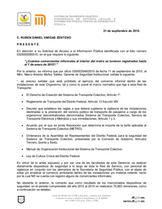 df.gob.mx
metro.df.gob.mx
Arcos de Belén No.13-PB y 6to piso, esquina con Arandas,
Colonia Centro, Colonia Cuauhtémoc, C.P...