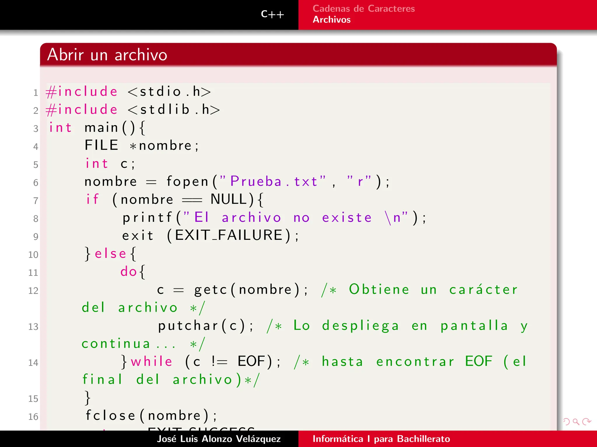 uso de archivos y cadenas en lenguaje de programacion c | PPT