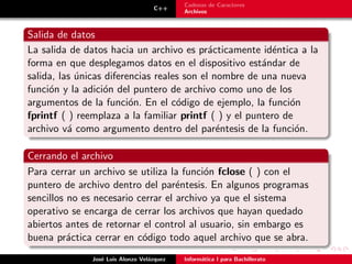 uso de archivos y cadenas en lenguaje de programacion c | PDF