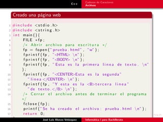 uso de archivos y cadenas en lenguaje de programacion c | PDF