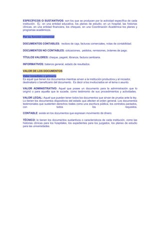 Archivo Y Clases De Documentos