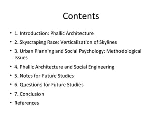 Psychology and Architecture in Cities: Phallic Architecture | PPT