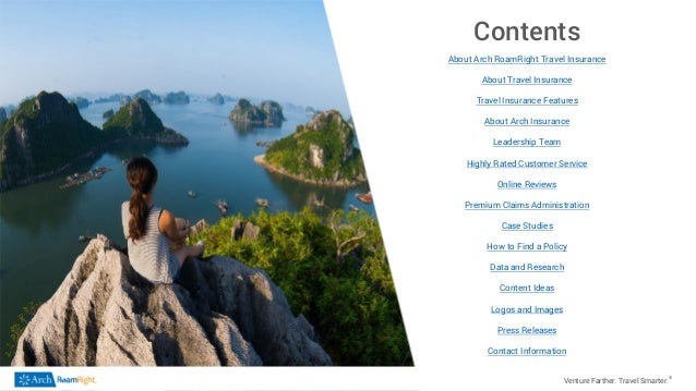 Arch RoamRight Travel Insurance Press Kit Arch RoamRight Travel Insurance Press Kit