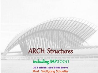 ARCH Structures
includingSAP2000
393 slides: see SlideServe
Prof. Wolfgang Schueller
 