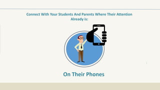 Connect With Your Students And Parents Where Their Attention
Already is:
On Their Phones
 