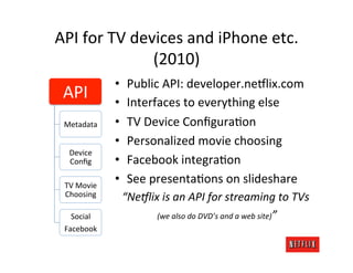 API	
  for	
  TV	
  devices	
  and	
  iPhone	
  etc.	
  
                       (2010)	
  
                    •     Publi...