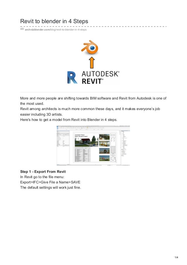 revit to blender in 4 steps