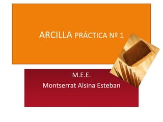 ARCILLA  PRÁCTICA Nº 1 M.E.E. Montserrat Alsina Esteban 