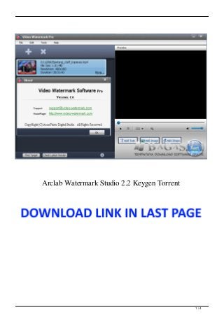 Arclab Watermark Studio 2.2 Keygen Torrent
1 / 4
 