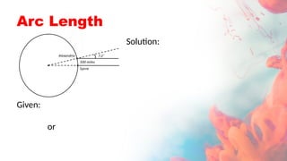 Arc Length, Area of A sector and solving Problems in Real Life ...