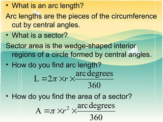 MATHEMATICS 10 Arc Length _Sectors_Segment | PPT