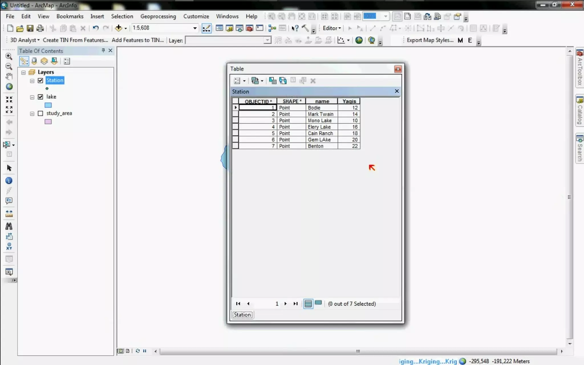 Arc map arcscene gis interpolation kriging method mono lake arcmap 10 | PDF
