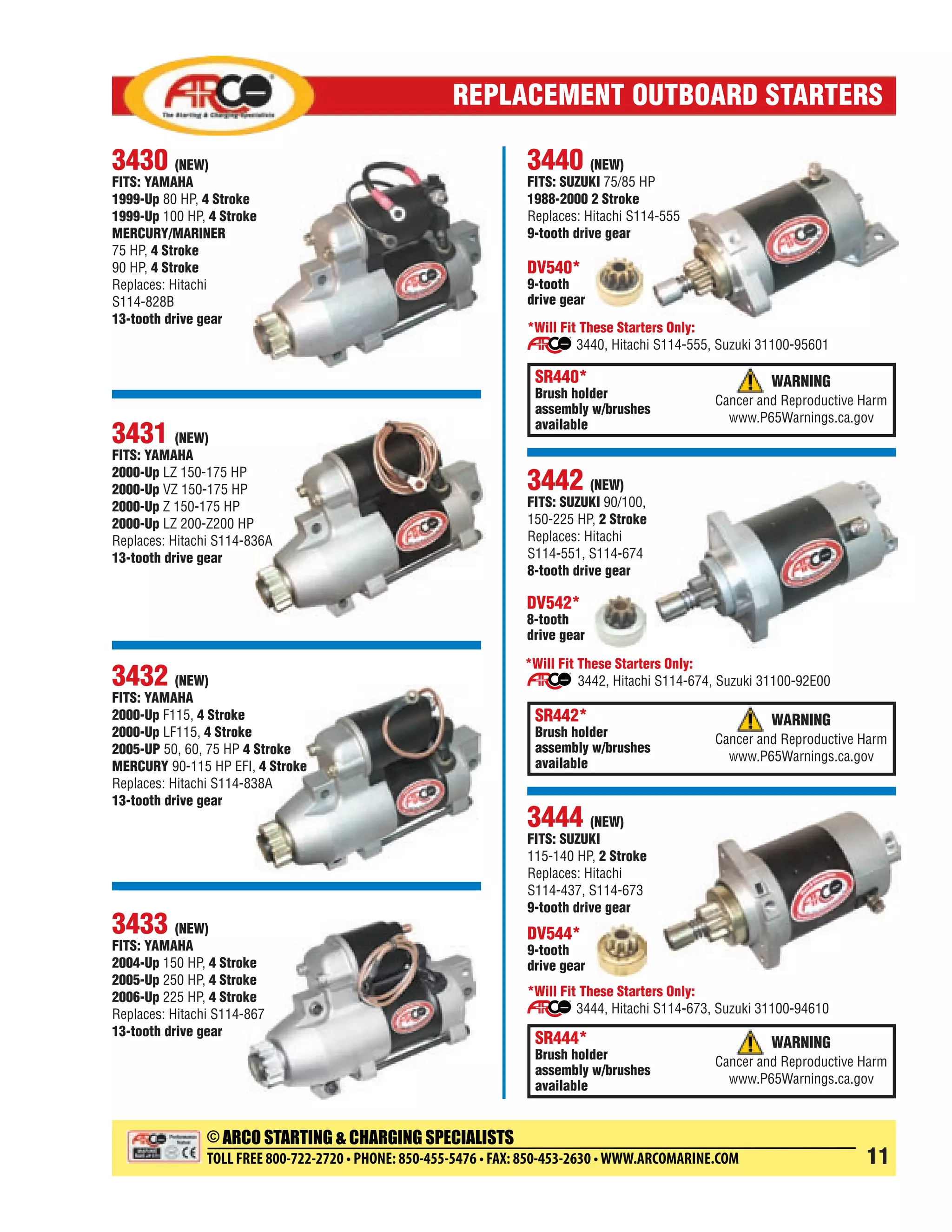 Arco OEM Replacement Inboard Starter Motor - 30470-A | Marine