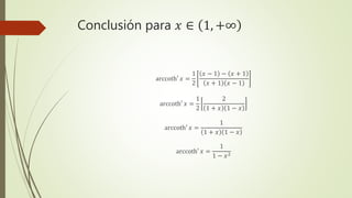 Arcocotangente hiperbolica Derivada | PPTX