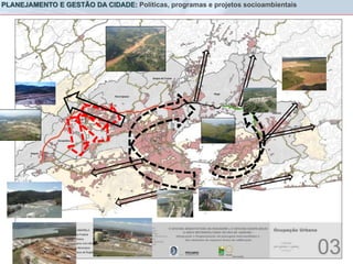 PLANEJAMENTO E GESTÃO DA CIDADE: Políticas, programas e projetos socioambientais
 