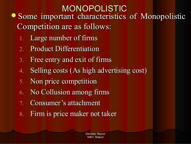 perfect competition, monopoly, monopolistic and oligopoly