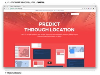 # LES LOGICIELS ET SERVICES EN LIGNE › CARTODB
# https://carto.com/
 