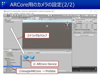 ARCoreäΥO(2/2)
GoogleARCore  Prefabs
 ARCore Device
ۥɥå&ɥå
 