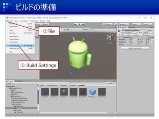 ビルドの準備
①File
② Build Settings
 