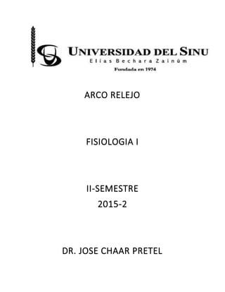 ARCO RELEJO
FISIOLOGIA I
II-SEMESTRE
2015-2
DR. JOSE CHAAR PRETEL
 