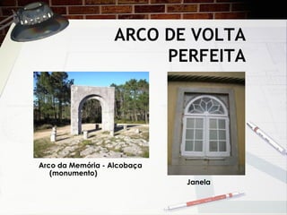 ARCO DE VOLTA
PERFEITA
Arco da Memória - Alcobaça
(monumento)
Janela
 