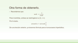 Arcosecante hiperbolica Definicion | PPTX