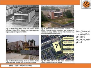 LSAD : AD01 : ARCHITECTURE
http://www.pif
.zut.edu.pl/pif-
20_pdf/C-
06_PiF20_Hobl
yk.pdf
 