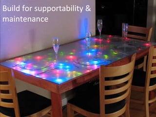 Build for supportability &  maintenance 