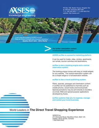 AXSES arcRes Travel Platform- Brochure Magazine