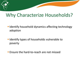 Characterizing households and communities for Africa RISING