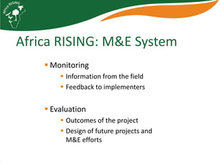 Characterizing households and communities for Africa RISING