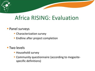 Characterizing households and communities for Africa RISING