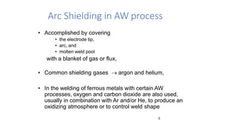 Arc welding, smaw, saw, mig, tig advantage | PPTX
