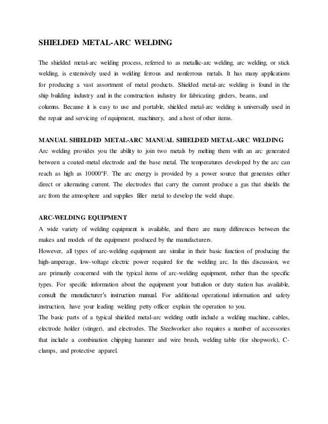 Arc welding safety rules