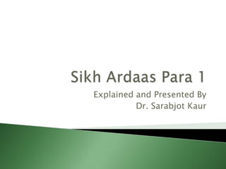 Explained and Presented By
Dr. Sarabjot Kaur
 