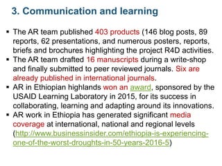 Africa RISING in the Ethiopian highlands: Some phase I achievements