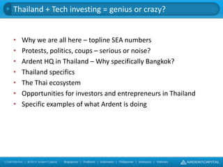 Investment Perspectives in Thailand by Dr Adrian Vanzyl (Ardent Capital ...