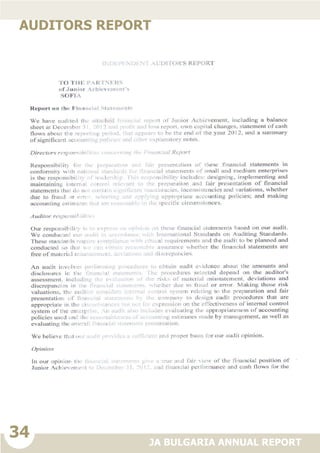 34
JA BULGARIA ANNUAL REPORT
auditors report
 