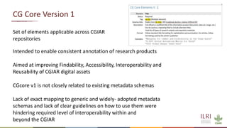 CG Core Metadata Reference Guide