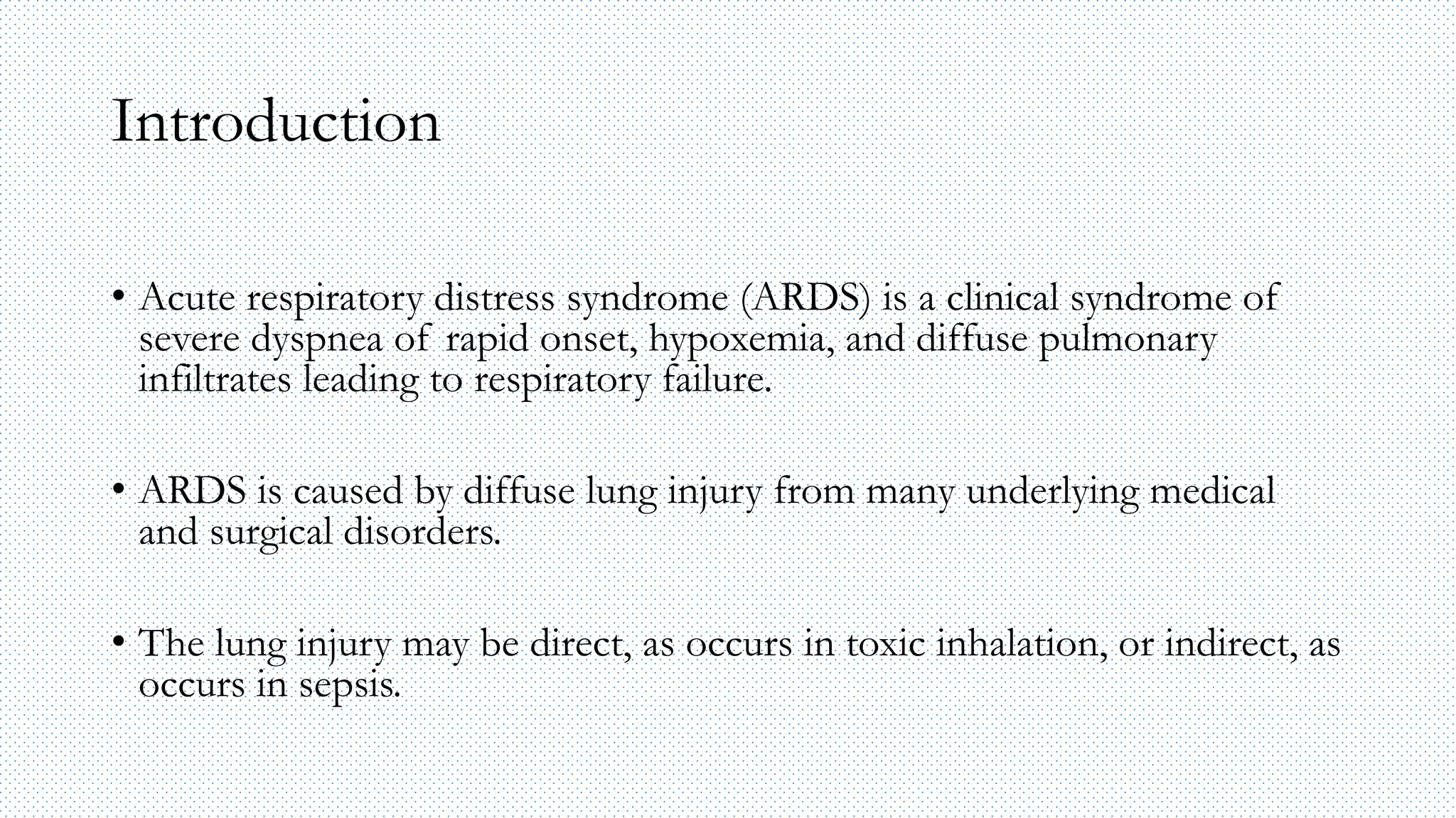 Acute Respiratory Distress Syndrome | PPTX