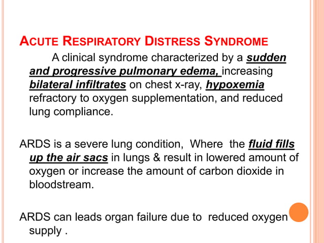 Adult respiratory distress syndrome & nursing care | PPTX | Lung and ...